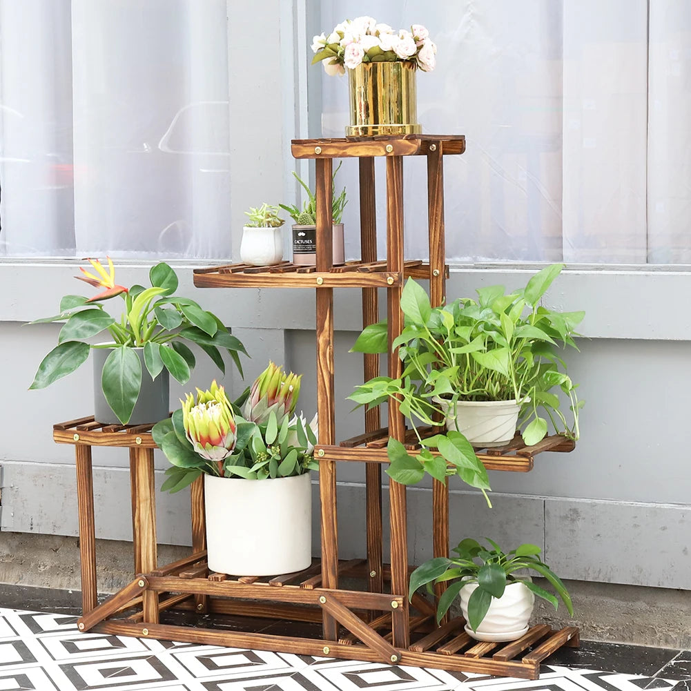 6 Tiered Wooden Plant Stand