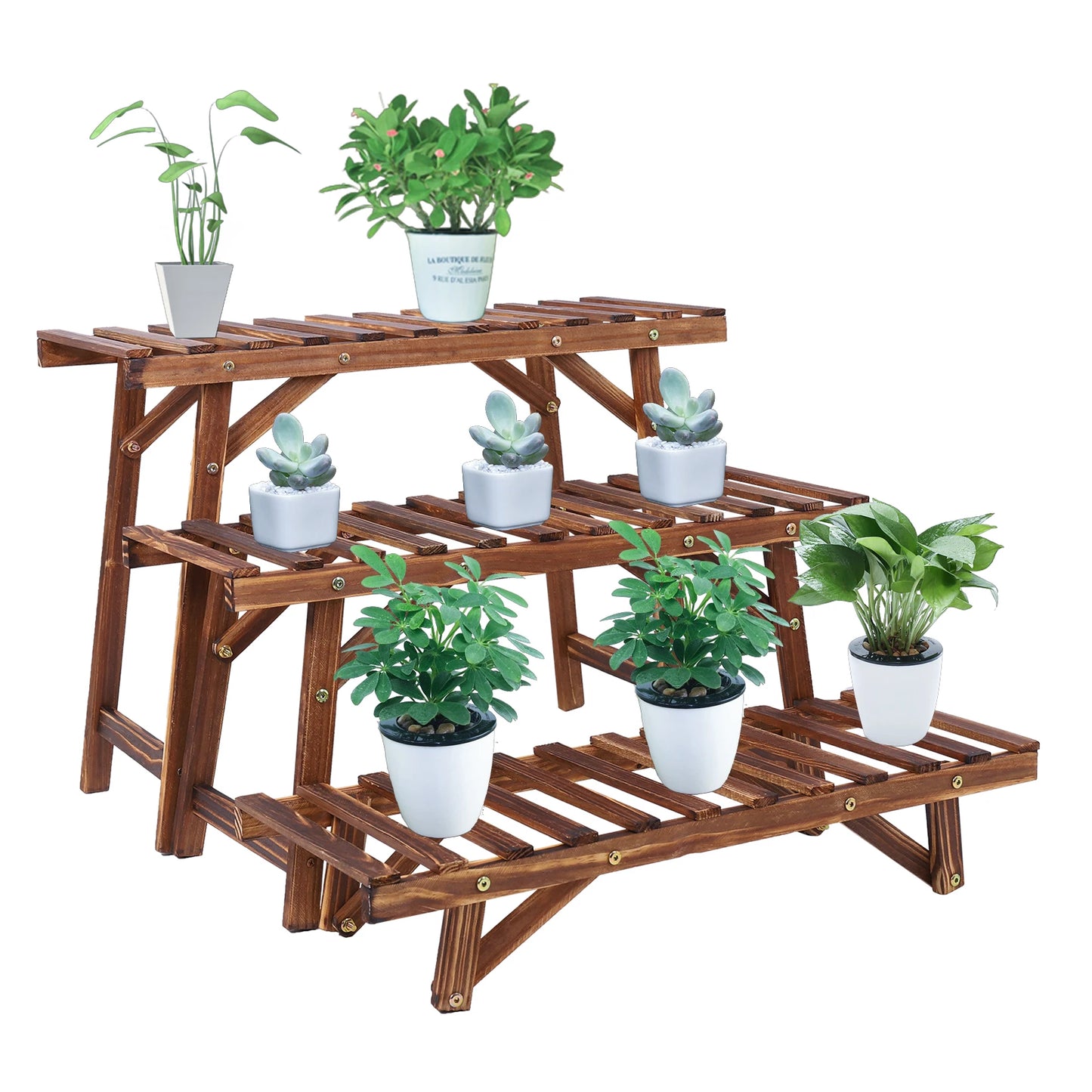 Ladder Shelf, Wooden Plant Stand