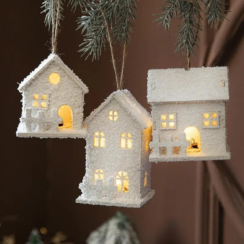 LED Lighted Mini Wood Christmas Houses