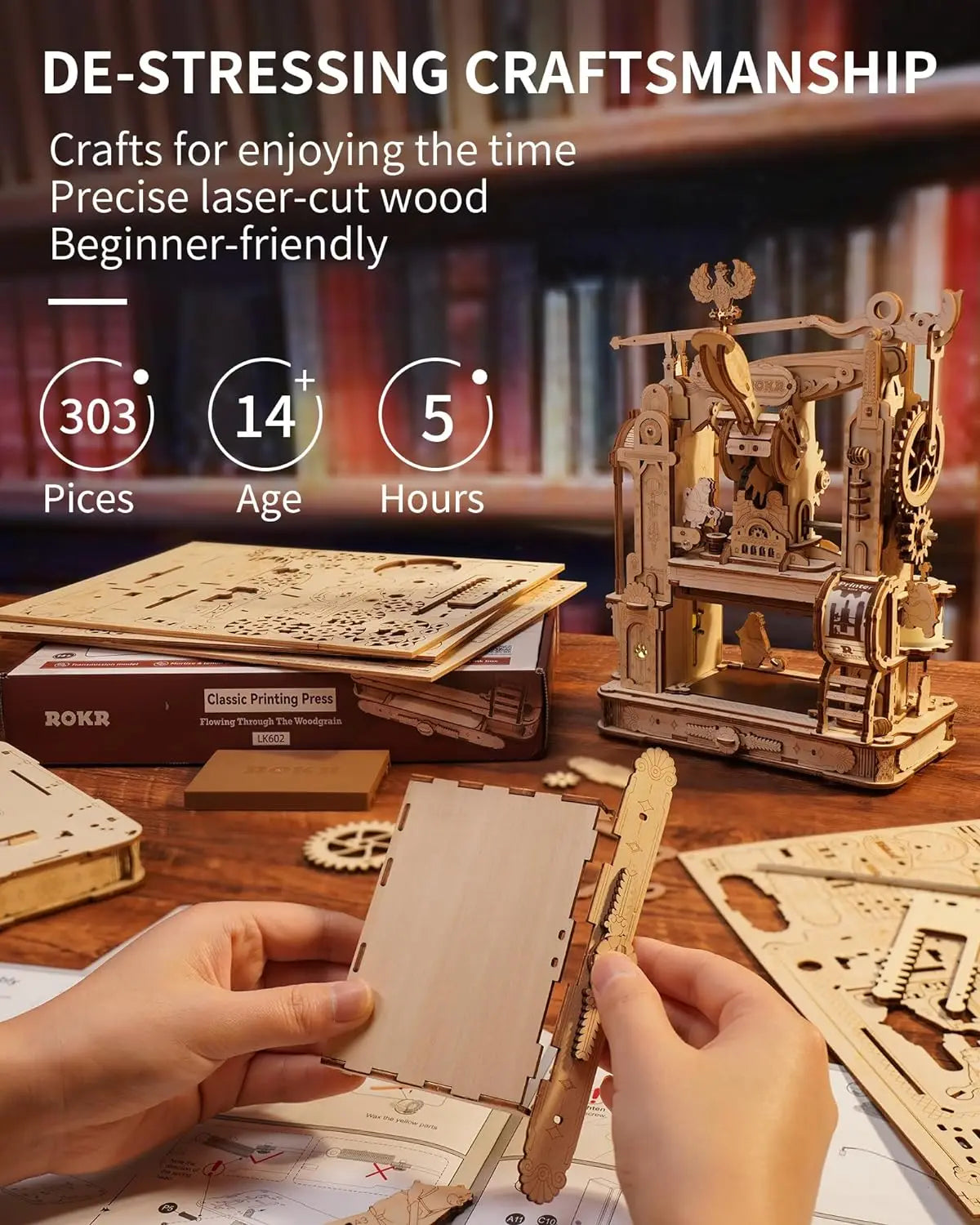 3D Wooden Puzzle Printing Press